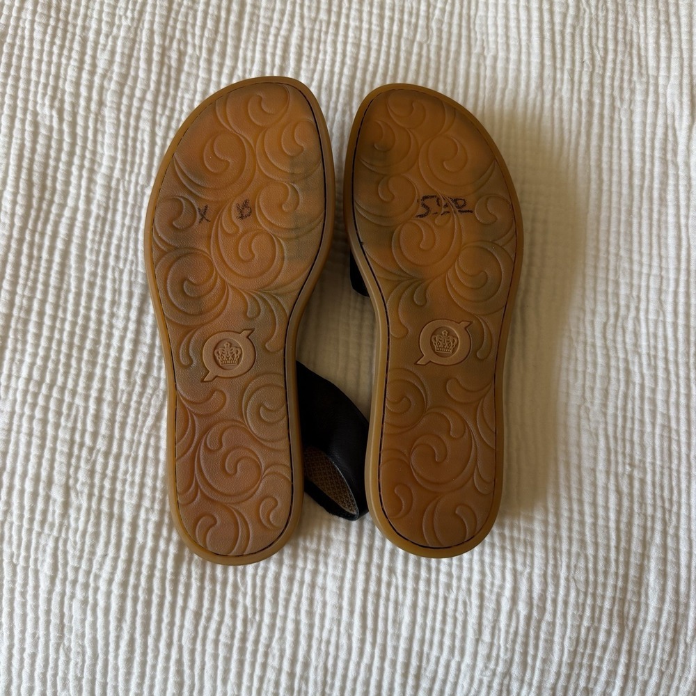 Born Women's Inlet Sling Back Sandal Open Toe Black  Leather Sz 9 Flats Coastal - Picture 4 of 7